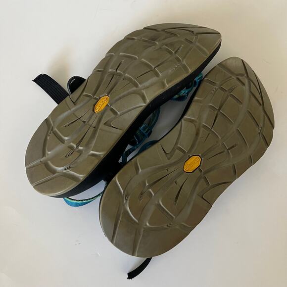 Chaco Z Cloud X2 Women's 7 Striped Blue Green Hiking Sandal Outdoor Water - Picture 6 of 7